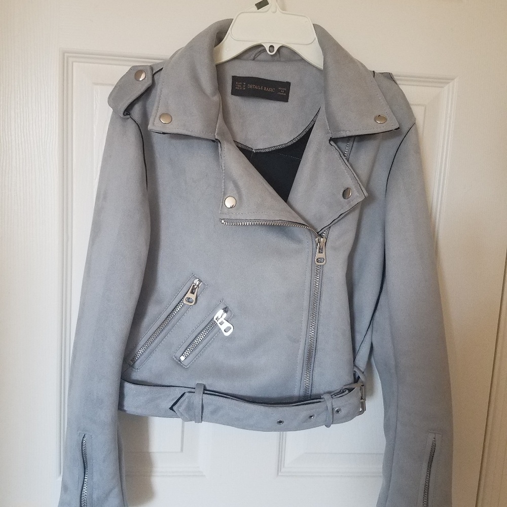 Women's suede blue Moto Jacket